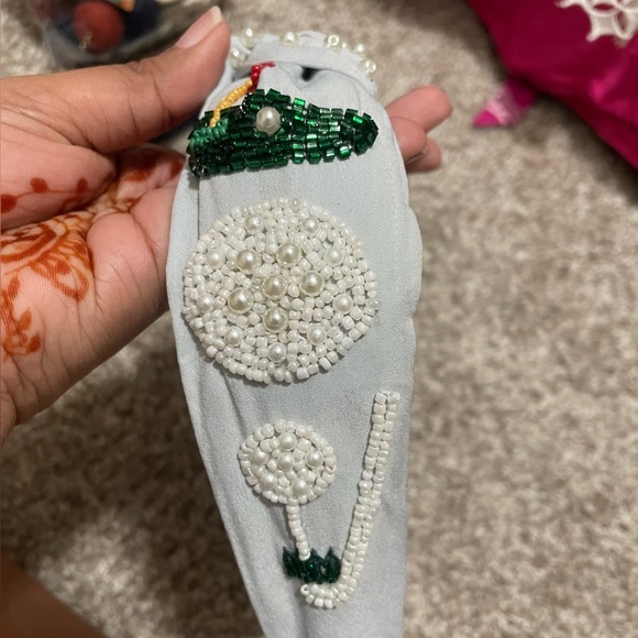 Golf Beaded Twisted Knot Headband (NWT) and Loft Plaid Twisted Headband Bundle - Picture 4 of 7